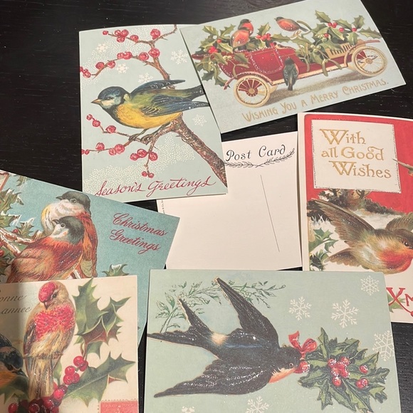 11 Christmas Birds Greeting Postcards with tin box - Picture 3 of 3